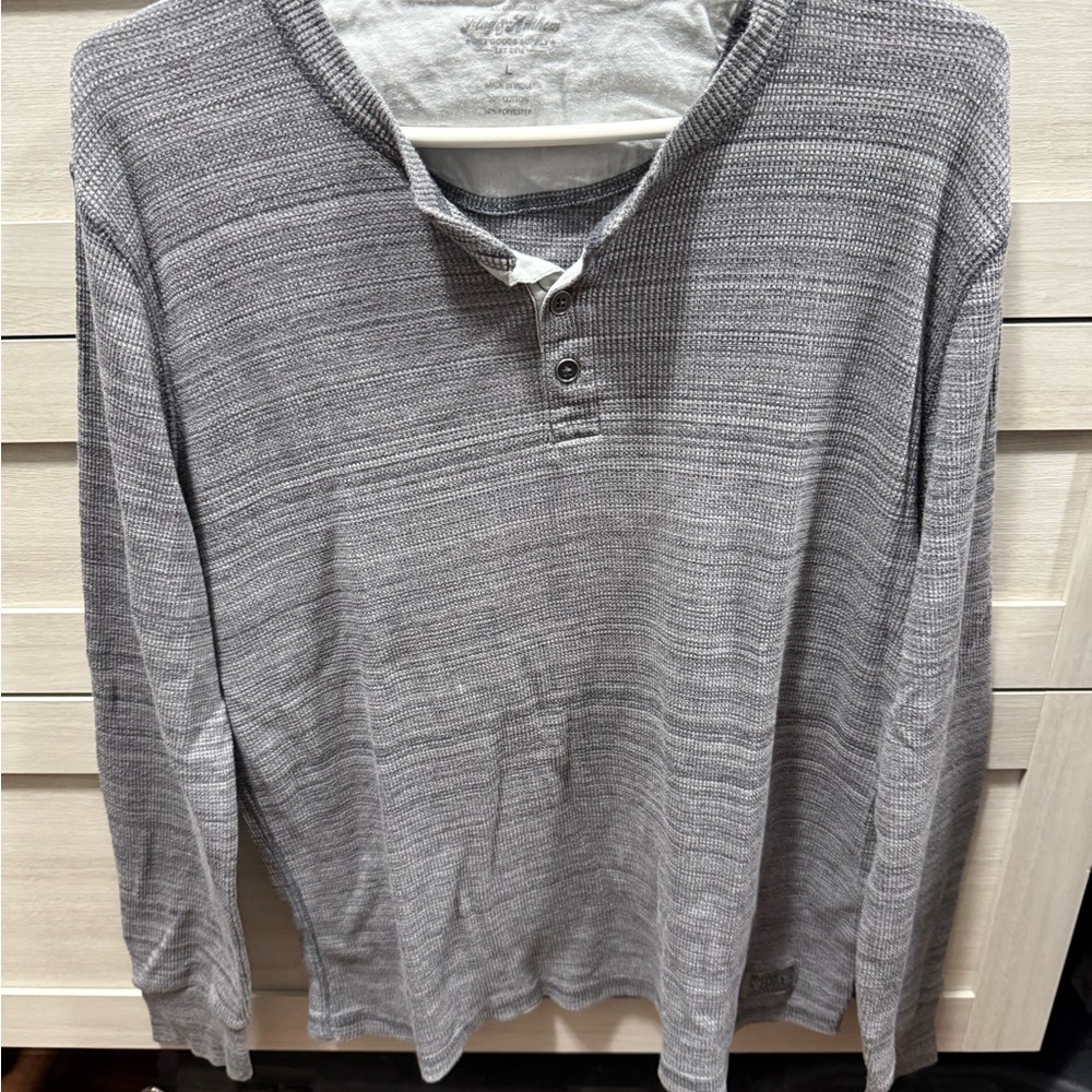 Classic Gray Long Sleeve Henley